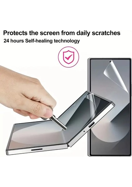 Samsung Galaxy Z Fold2 Özel Kesim Şeffaf Nano Iç ve Dış Telefon Ekran Koruyucu Set fiyatları