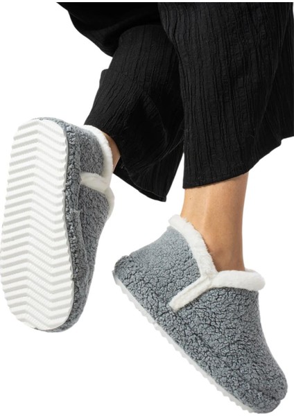Kadın Panduf | Ev Botu | Ev Ayakkabısı Eva Kalın Hafif Kaymaz Taban GRİ