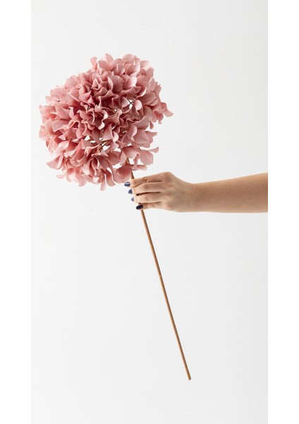 Yapay Vazo Çiçeği Ortanca 75 cm 5 Dal Pembe