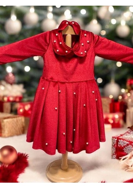 Kız Çocuk Inci Detaylı Tokalı Kadife Özel Gün Elbisesi fiyatları