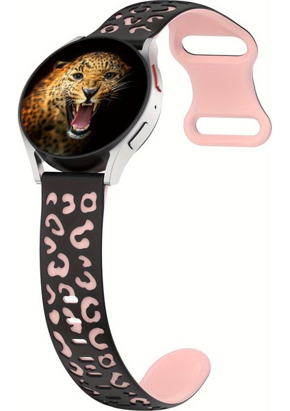 Huawei Watch Gt Gt2 Gt3 Gt4 42mm/Magıc 2/Amazfit 20mm Kordon Leopar Desen Yumuşak Silikon Kordon