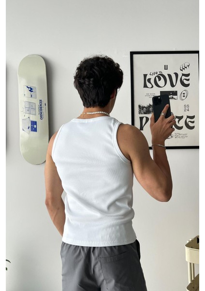 Atelier Premium Basic Beyaz Top Tank Atlet