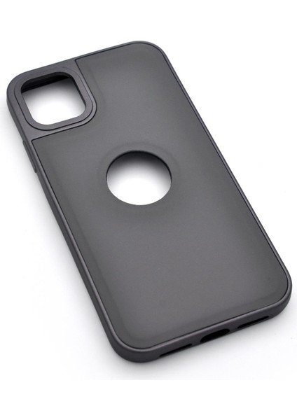 iPhone 15 Pro Max Uyumlu Deri Görünümlü Sert Kapak Kılıf Gri