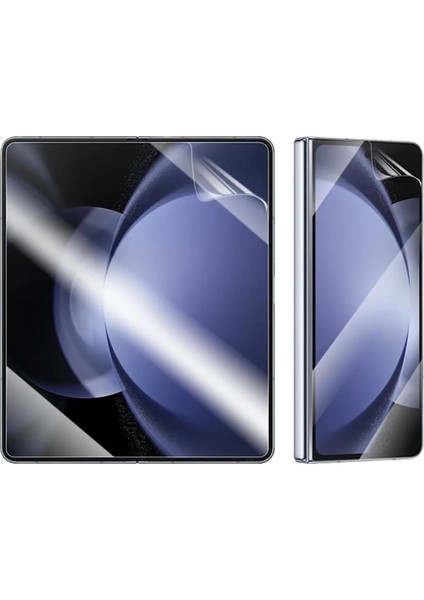 Huawei Mate Xs Özel Kesim Şeffaf Nano Iç ve Dış Telefon Ekran Koruyucu Set