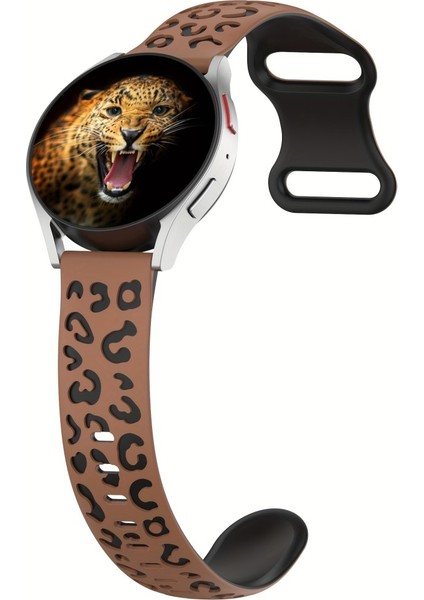 Samsung Galaxy Watch 4 5 6 7 Fe 40 40 44 Classic 42 43 46 47 Mm Kordon Leopar Desen Yumuşak Silikon Kordon