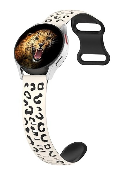 Samsung Galaxy Watch 4 5 6 7 Fe 40 40 44 Classic 42 43 46 47 Mm Kordon Leopar Desen Yumuşak Silikon Kordon