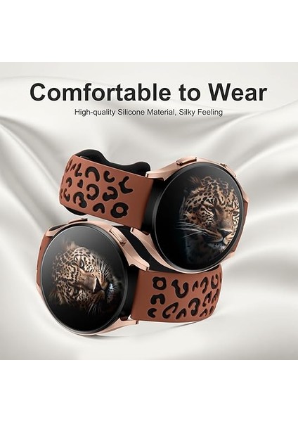 Samsung Galaxy Watch 4 5 6 7 Fe 40 40 44 Classic 42 43 46 47 Mm Kordon Leopar Desen Yumuşak Silikon Kordon indirimleri