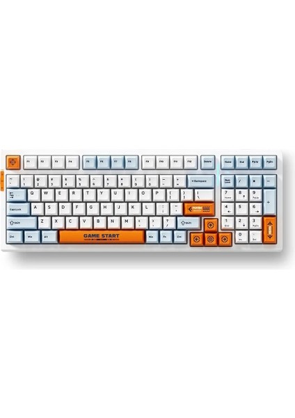 MCHOSE G98 Pro %98 RGB Kablosuz Hotswap Turuncu – Mavi Mekanik Gaming Klavye (MC-G98S-7)