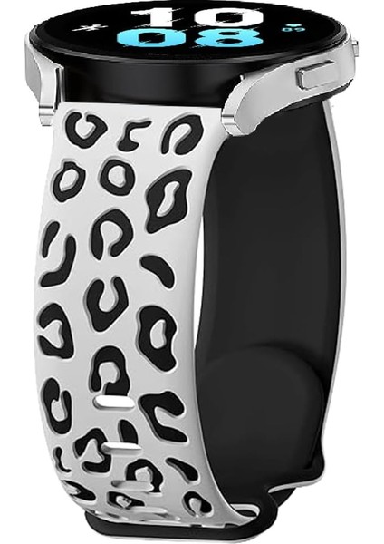 Samsung Galaxy Watch 4 5 6 7 Fe 40 40 44 Classic 42 43 46 47 Mm Kordon Leopar Desen Yumuşak Silikon Kordon