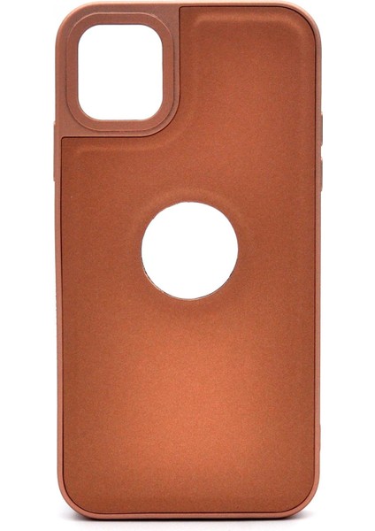 iPhone 13 Uyumlu Deri Görünümlü Sert Kapak Kılıf Taba Kum Beji