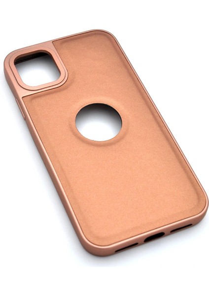 iPhone 15 Pro Max Uyumlu Deri Görünümlü Sert Kapak Kılıf Taba Kum Beji