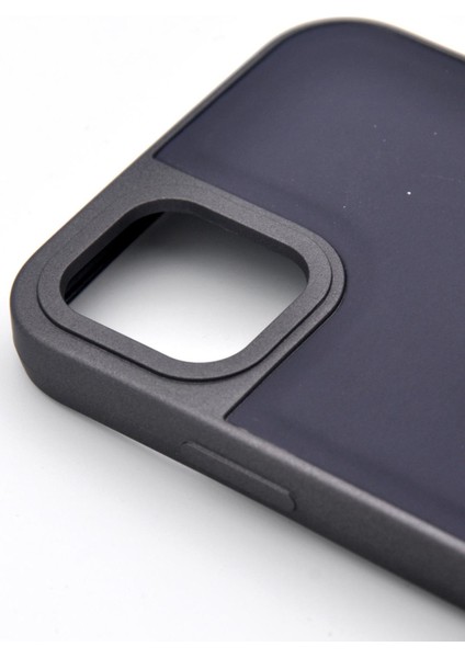 iPhone 13 Uyumlu Deri Görünümlü Sert Kapak Kılıf Antrasit Füme modelleri