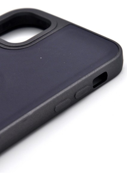 iPhone 13 Uyumlu Deri Görünümlü Sert Kapak Kılıf Antrasit Füme fırsatları