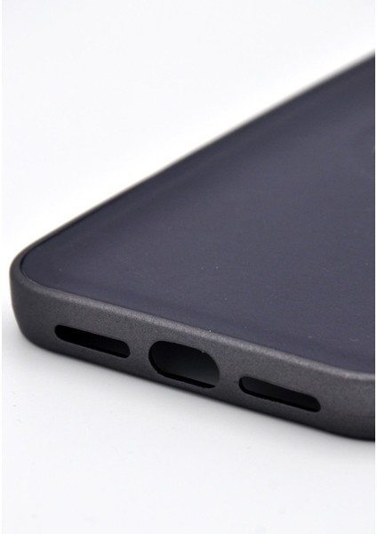 iPhone 12 Uyumlu Deri Görünümlü Sert Kapak Kılıf Antrasit Füme indirimleri