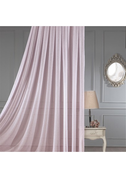 Keten Pudra 1 x 3 Sık Pile Tül Perde