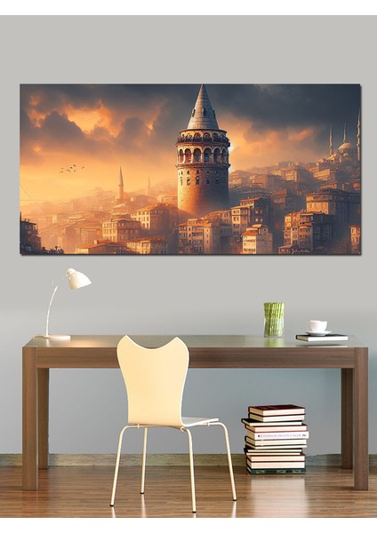 Kanvas Tablo Galata Kulesi ve Istanbul Işıkları