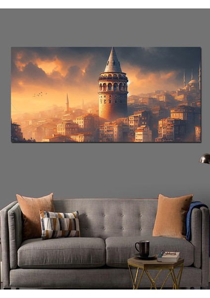 Kanvas Tablo Galata Kulesi ve Istanbul Işıkları fiyatları