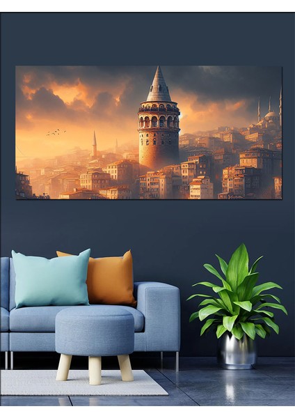 Kanvas Tablo Galata Kulesi ve Istanbul Işıkları fırsatları