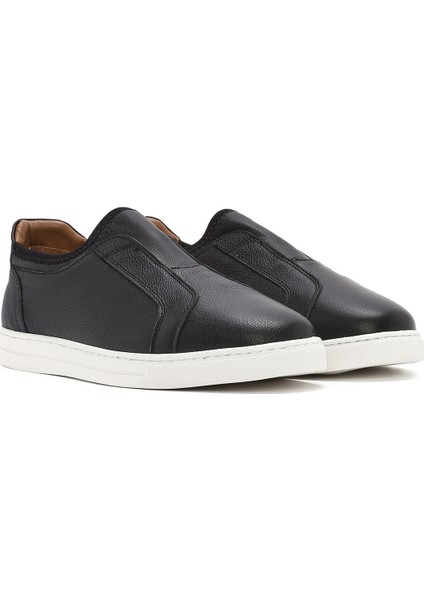 Erkek Siyah Deri Sneaker 25SFD7560FT
