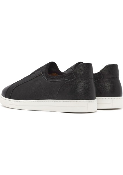 Erkek Siyah Deri Sneaker 25SFD7560FT