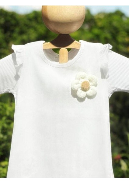 Kız Çocuk Papatya Işlemeli Fitilli Bluz modelleri