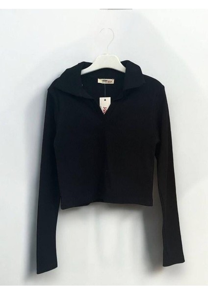 Kız Çocuk Mevsimlik Pamuklu V Yakalı Crop Bluz fiyatları