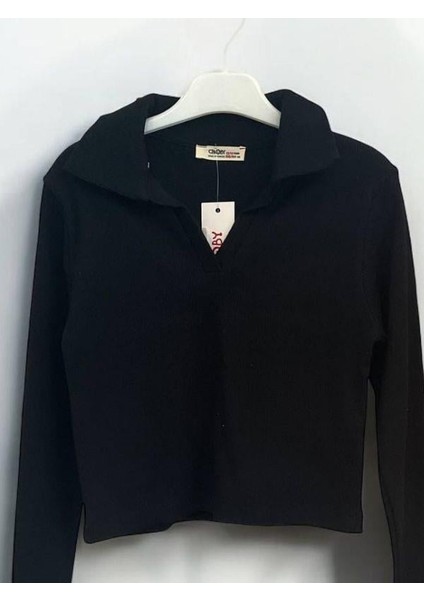 Kız Çocuk Mevsimlik Pamuklu V Yakalı Crop Bluz fırsatları