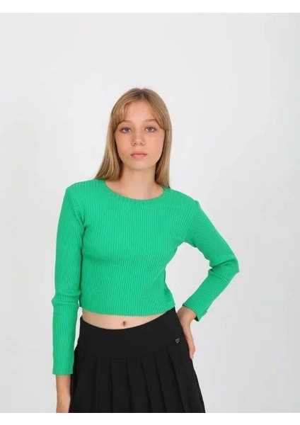 Kız Çocuk Fitilli Ince Uzun Kollu Bluz
