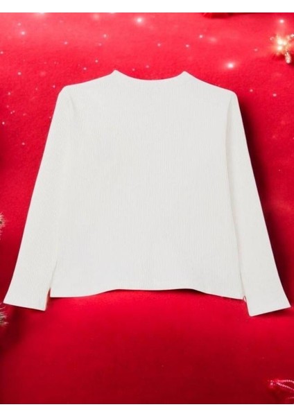 Kız Çocuk Fitilli Çiçek Detaylı Uzun Kollu Bluz fırsatları