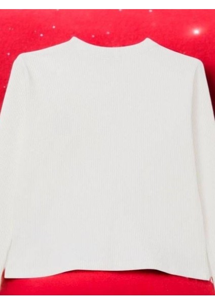 Kız Çocuk Fitilli Çiçek Detaylı Uzun Kollu Bluz indirimleri