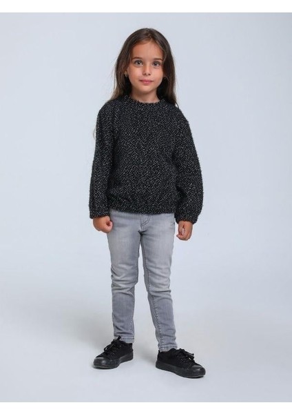 Kız Çocuk Simli Kırçıllı Bluz
