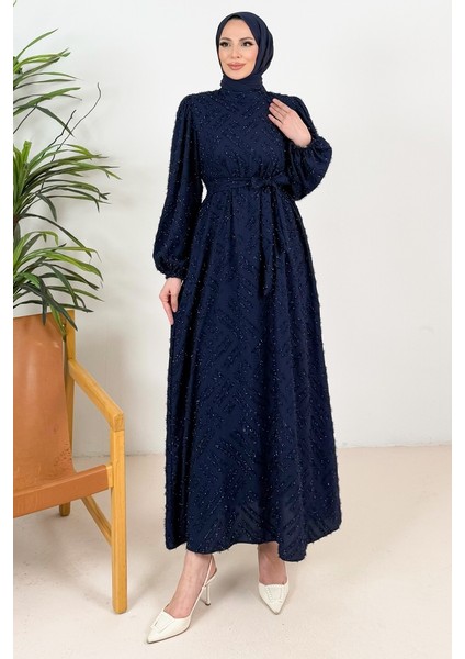 Silay Püsküllü Abiye 1396 - Lacivert