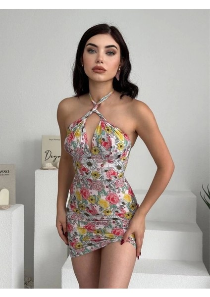 Greasa Boyundan Bağlamalı Elbise