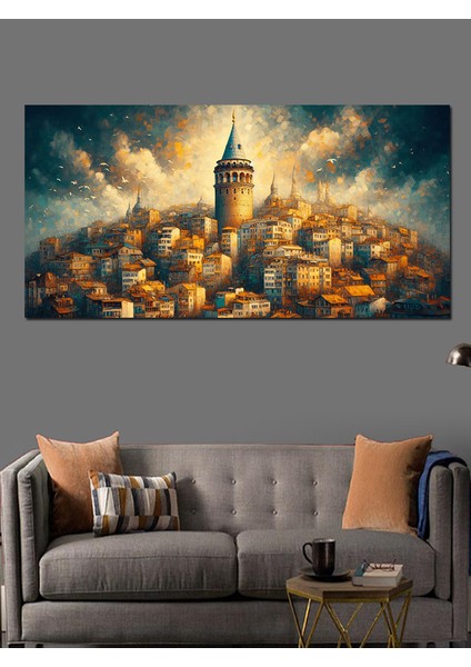 Kanvas Tablo Galata'nın Altın Işıkları