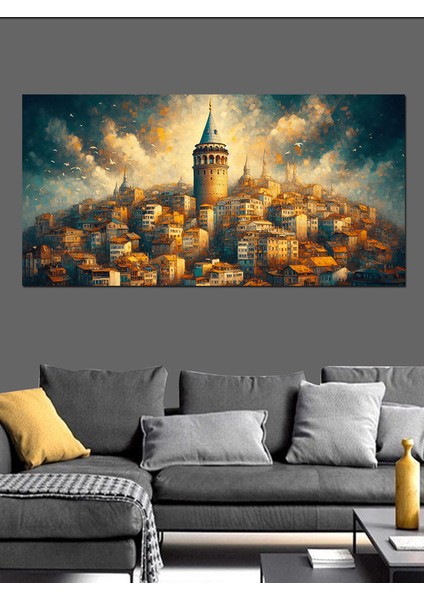 Kanvas Tablo Galata'nın Altın Işıkları
