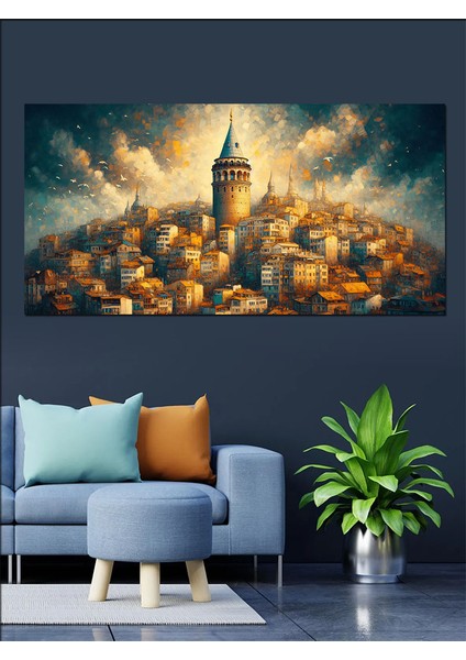 Kanvas Tablo Galata'nın Altın Işıkları