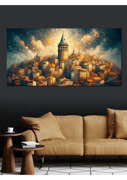 Kanvas Tablo Galata'nın Altın Işıkları