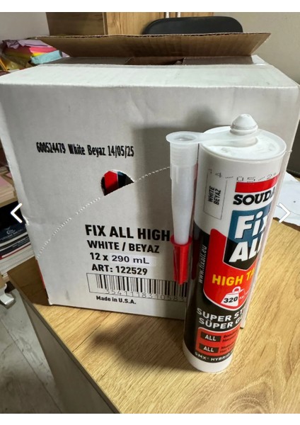 Fix All High Tack Korniş-Montaj Yapıştırıcı,Silikonu Beyaz 290 ml