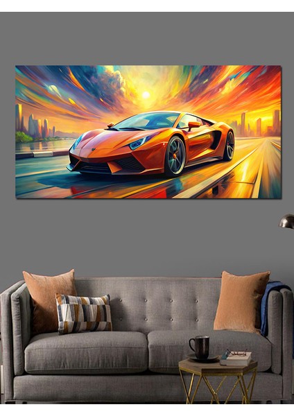 Kanvas Tablo Hızın Temsilcisi Sarı Araba