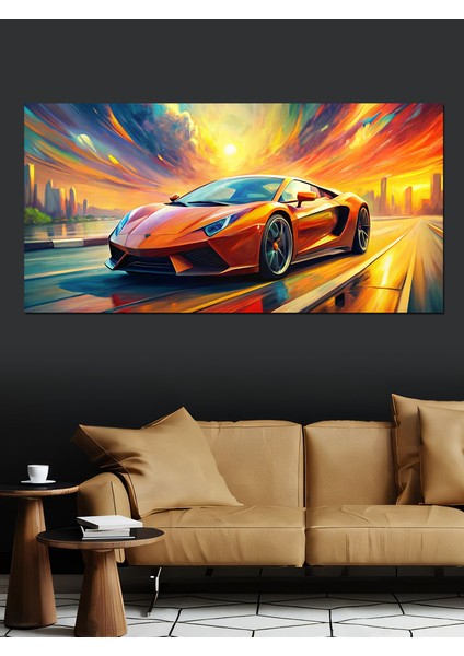 Kanvas Tablo Hızın Temsilcisi Sarı Araba fırsatları