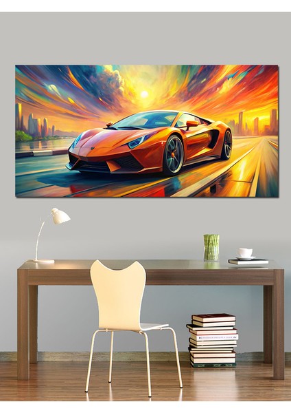 Kanvas Tablo Hızın Temsilcisi Sarı Araba indirimleri