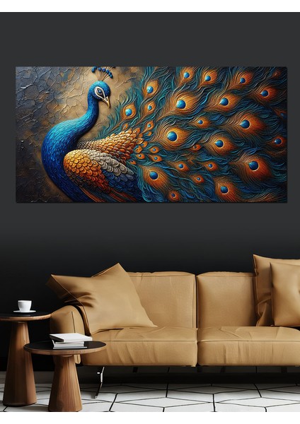Kanvas Tablo Parlayan Tüylerle Tavus Kuşu fiyatları