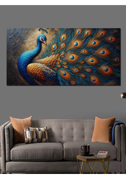 Kanvas Tablo Parlayan Tüylerle Tavus Kuşu fırsatları