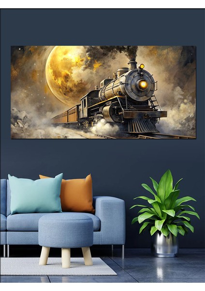 Kanvas Tablo Altın Buharlı Tren fiyatları
