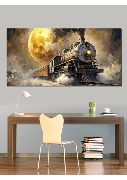 Kanvas Tablo Altın Buharlı Tren fırsatları