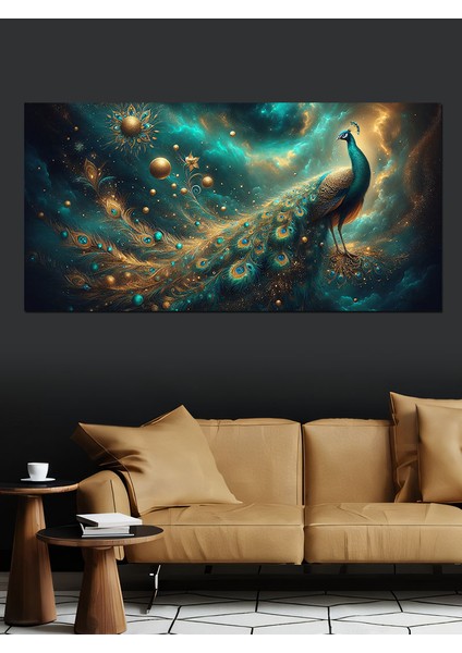 Kanvas Tablo Altın Tüylerle Tavus Kuşu fiyatları