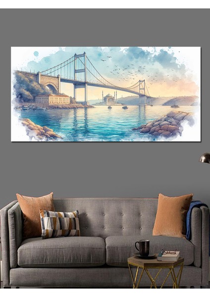 Kanvas Tablo Boğazın Mavi Suları ve Köprü fiyatları