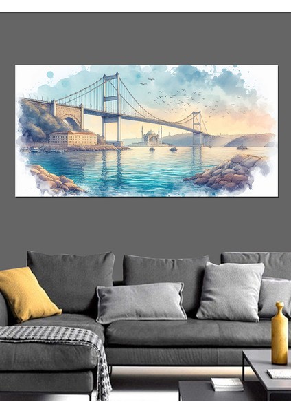 Kanvas Tablo Boğazın Mavi Suları ve Köprü modelleri