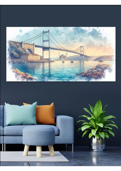 Kanvas Tablo Boğazın Mavi Suları ve Köprü fırsatları