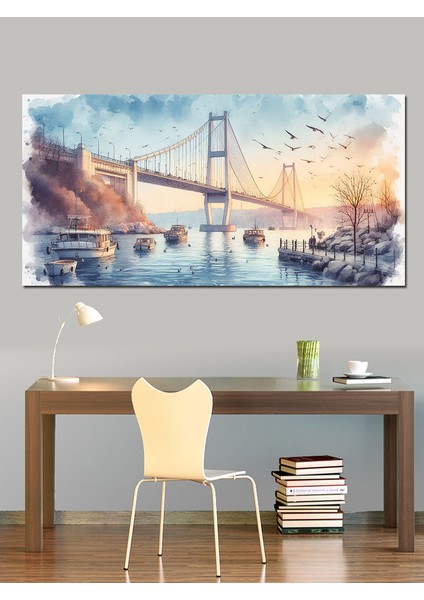 Kanvas Tablo Boğazın Işıltısı Istanbul Köprüsü